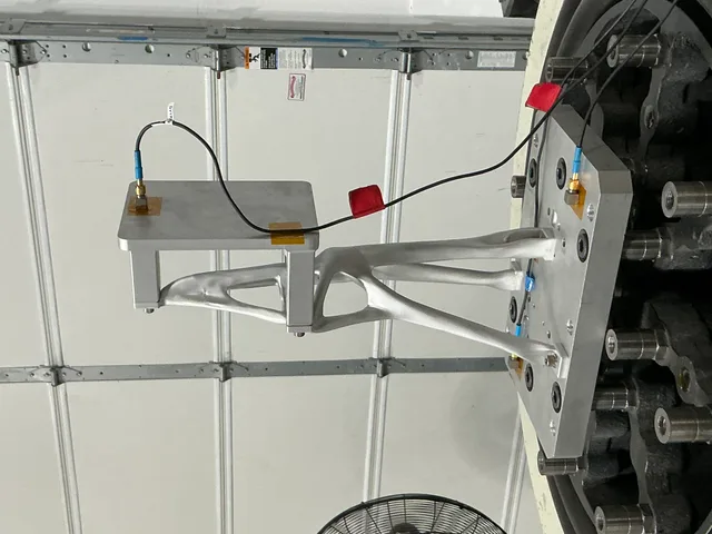 A41 bracket instrumented on a test stand